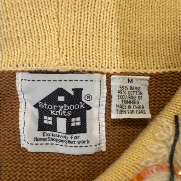 Storybook Knits Brown and Cream Embroidered Jacket - Picture 3 of 5
